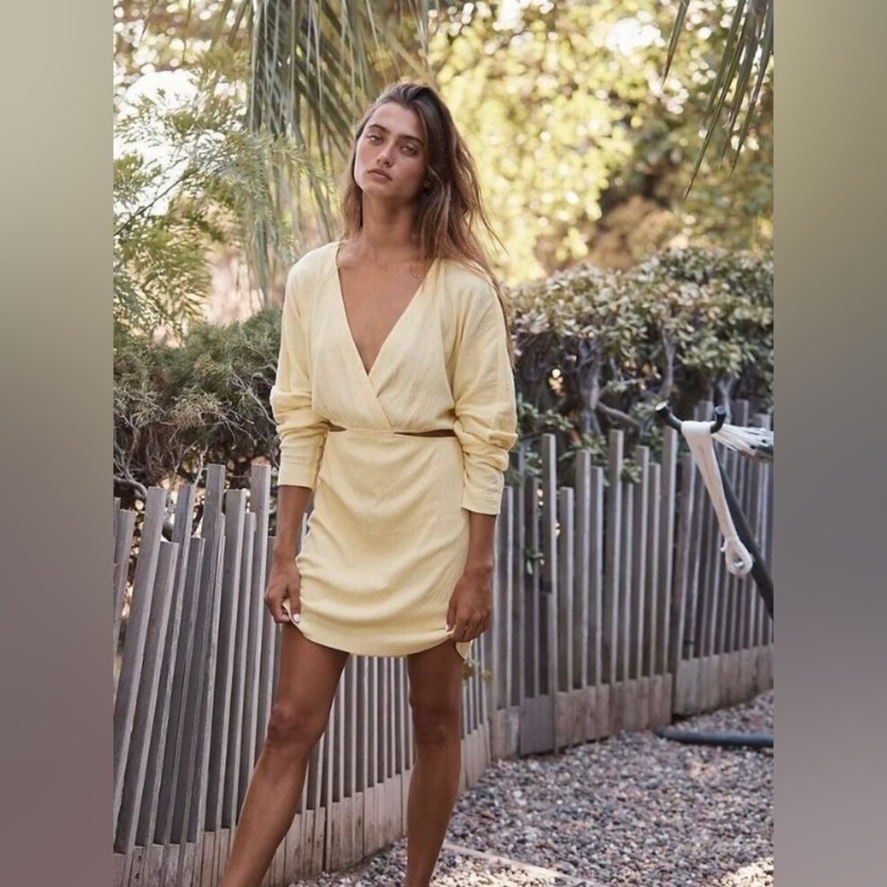 Stasia Mini Dress in Yellow Free People